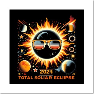 Retro Sun Total Solar Eclipse April 8 2024 Totality Posters and Art